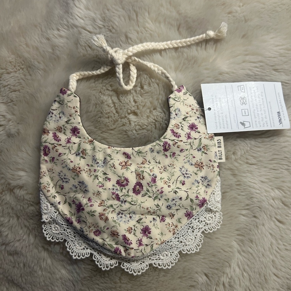 Billy Bibs Floral with Lace Trim
